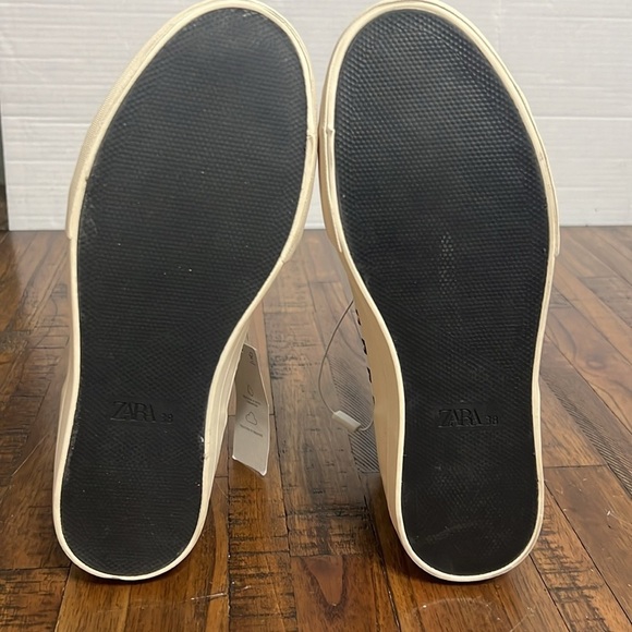 Zara Sneakers Stars Checkered Black and ivory high size 38 or 7 to 7.5 nwt - Picture 15 of 16
